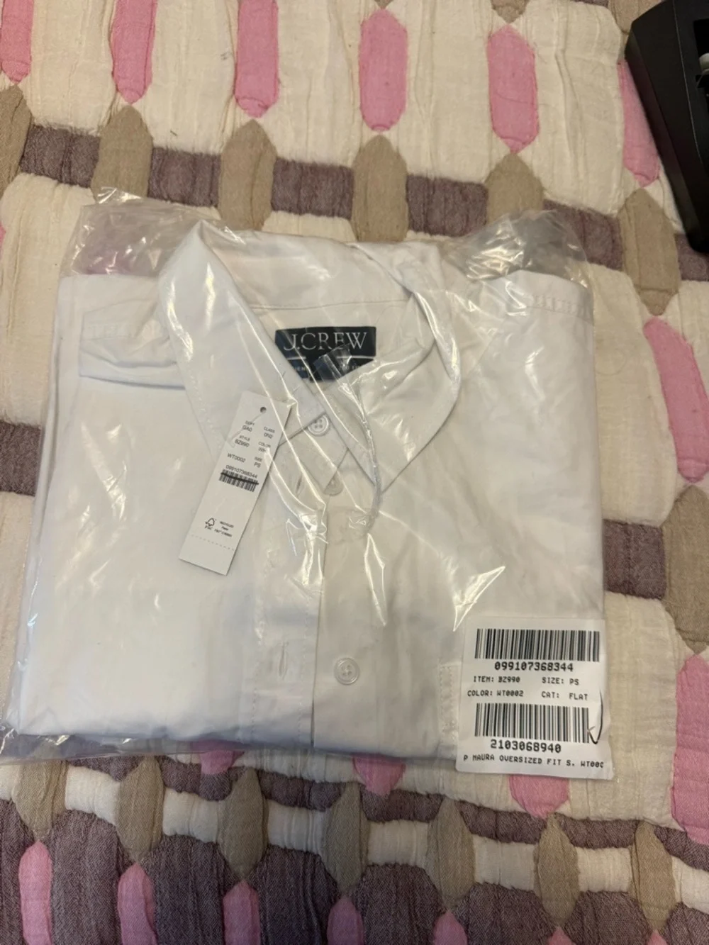 J. Crew White Button-Up Cotton Shirt